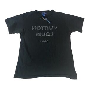 Louis Vuitton Logo Tee 2023 Icon Cotton Sz M Black Comes w/Authentication